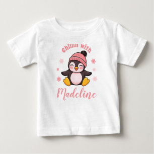 Chillar med Namn Söt Pingvin Vinter Jul T Shirt