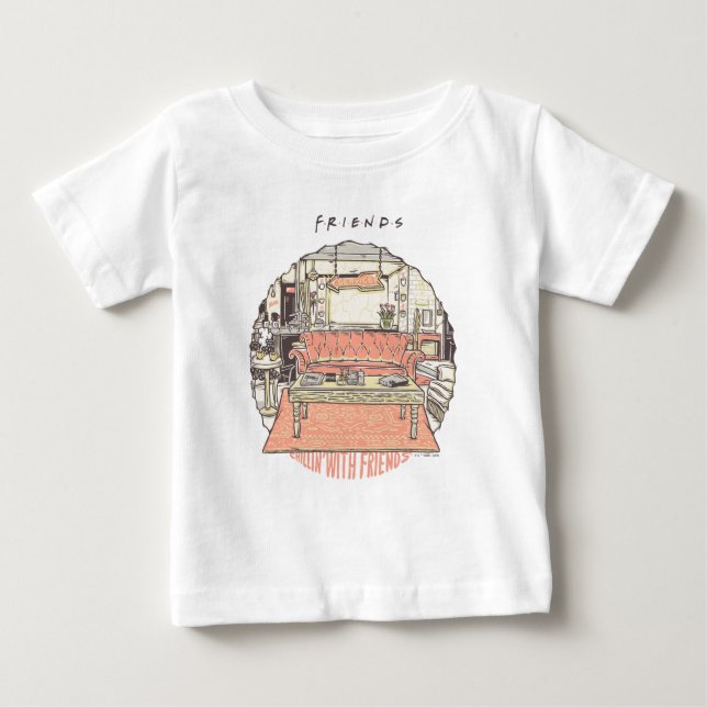 Chillar med VÄNNER™ Cartoon 2 T Shirt (Framsida)