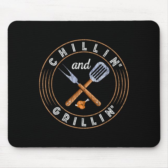 Chillar och grillar rolig barbeque grillad bbq musmatta (Framsidan)