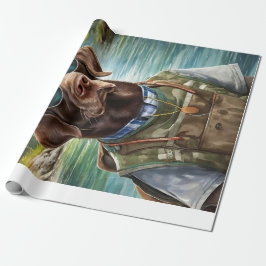 Chillax och gå ut, Chokladlabrador Fiskare Presentpapper