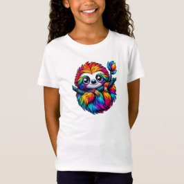 Chilled Sloth i Rainbow Vibes T Shirt