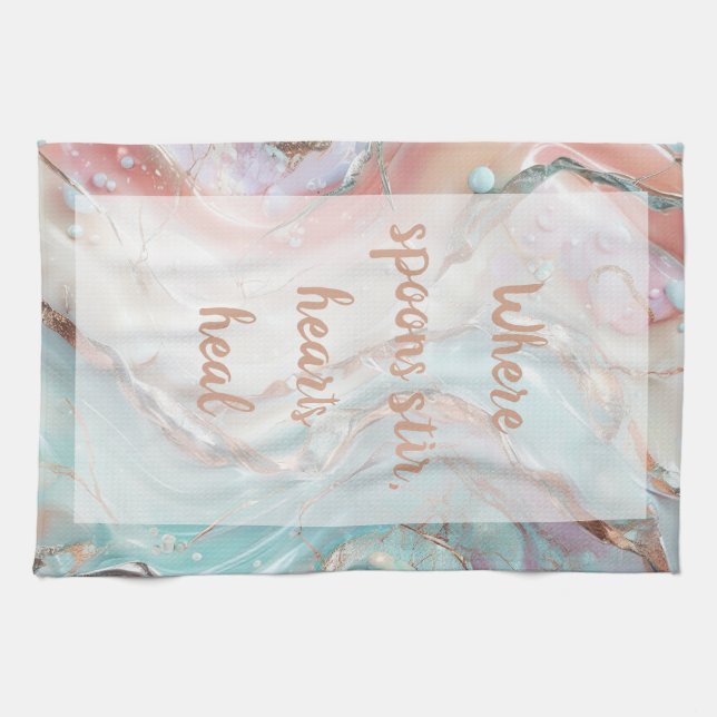 Chilled Swirl - White Kökshandduk (Horisontell)