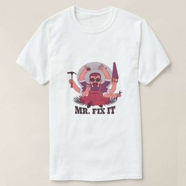 ChilledWorld “Mr. Fix It” Grafisk Bomullströja T Shirt (Design framsida)