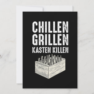 Chillen Grillen Kasten Killen BQ Barbecue Chef Gr Inbjudningar