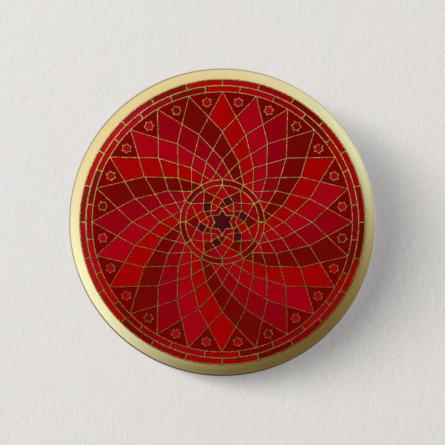 Chilli Bean Virvel Guld Trim Mandala knapp (Framsida)