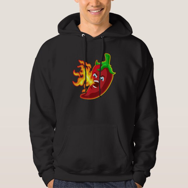 Chilli Het Peppar Andas Eld Kryddstark Chilli Sås Hoodie (Framsida)