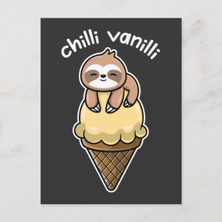 Chilli Vanilli / Chillendes Faultier mit Eis Vykort