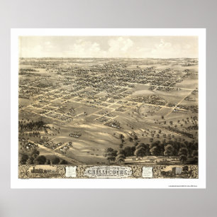 Chillicothe, MO Panoramic Karta - 1869 Poster
