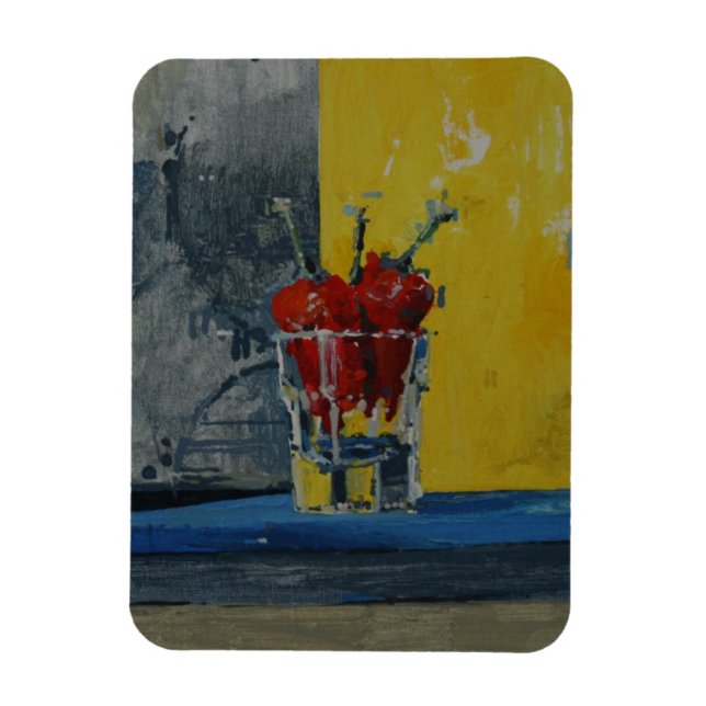 Chillies in a Glass Magnet (Vertikal)