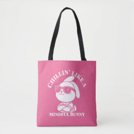 Chillin’ as a mindful Bunny - Rosa Påsk Bag Tygkasse