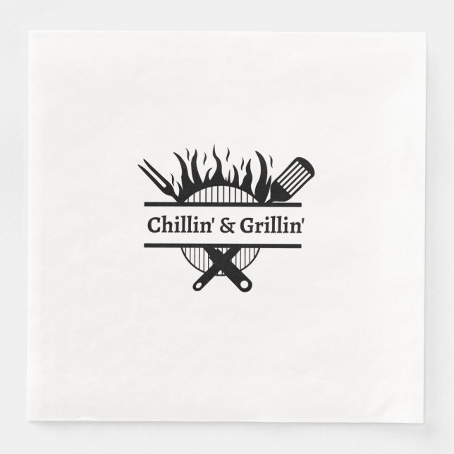 Chillin' & Grillin' Party Napkin' Pappersservett (Framsida)