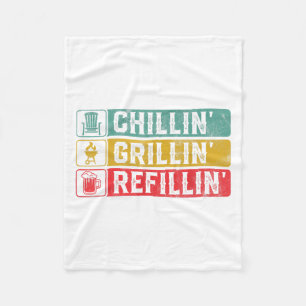 Chillin Grillin Refillin Bbq Pit Kött Smoker Grill Fleecefilt