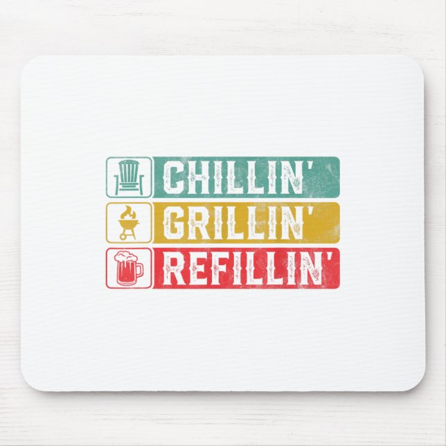 Chillin Grillin Refillin Bbq Pit Kött Smoker Grill Musmatta (Framsidan)
