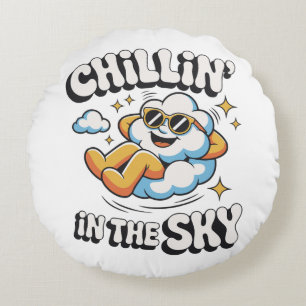 Chillin i Himmel Decorative Cloud Pillow Rund Kudde