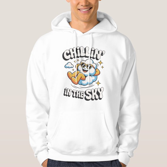 Chillin i Himmel Retro Cloud Design för sommaren Hoodie (Framsida)