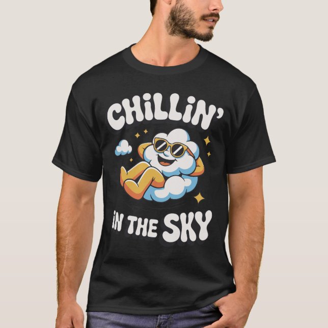 Chillin i Himmel Retro Cloud Design för sommaren T Shirt (Framsida)