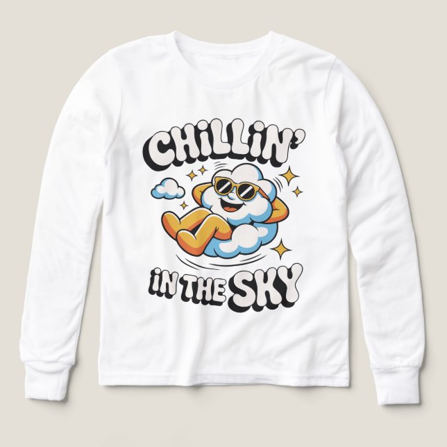 Chillin i Himmel Retro Cloud Design för sommaren T Shirt (Design framsida)