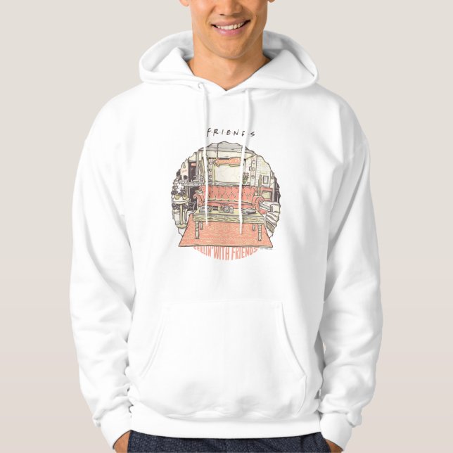 Chillin med FRIENDS™ Tecknad 2 Hoodie (Framsida)