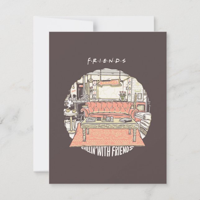 Chillin med FRIENDS™ Tecknad Anteckningskort (Framsida)