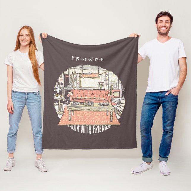 Chillin med FRIENDS™ Tecknad Fleecefilt (På plats)