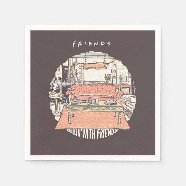 Chillin med FRIENDS™ Tecknad Pappersservett (Framsidan)