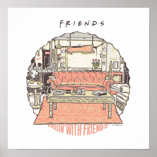 Chillin med FRIENDS™ Tecknad Poster (Framsidan)