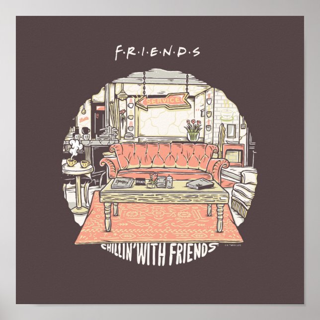 Chillin med FRIENDS™ Tecknad Poster (Framsidan)