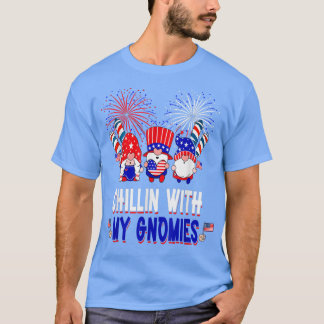 Chillin med Gnomies tre Gnomes American Flagga 4 T Shirt