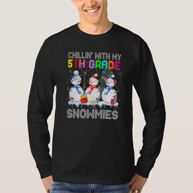 Chillin med min 5:e Klass-snubben Santa Teacher T Shirt (Framsida)