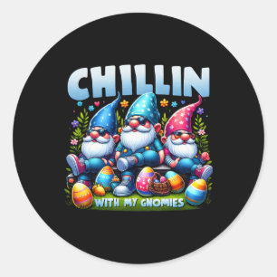 Chillin med min familj Gnomies Glad påsk Match Runt Klistermärke