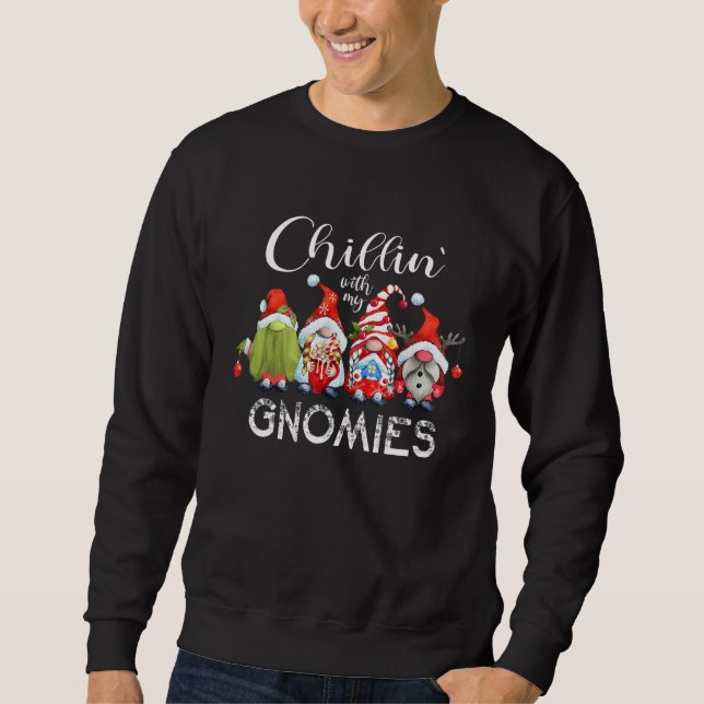 Chillin med min Gnomies fantastiska julklapp Lång Ärmad Tröja (Framsida)