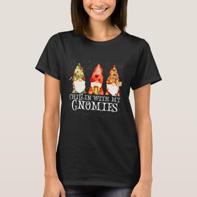 Chillin med min Gnomies Garden Gnome-jula Pa T Shirt (Framsida)