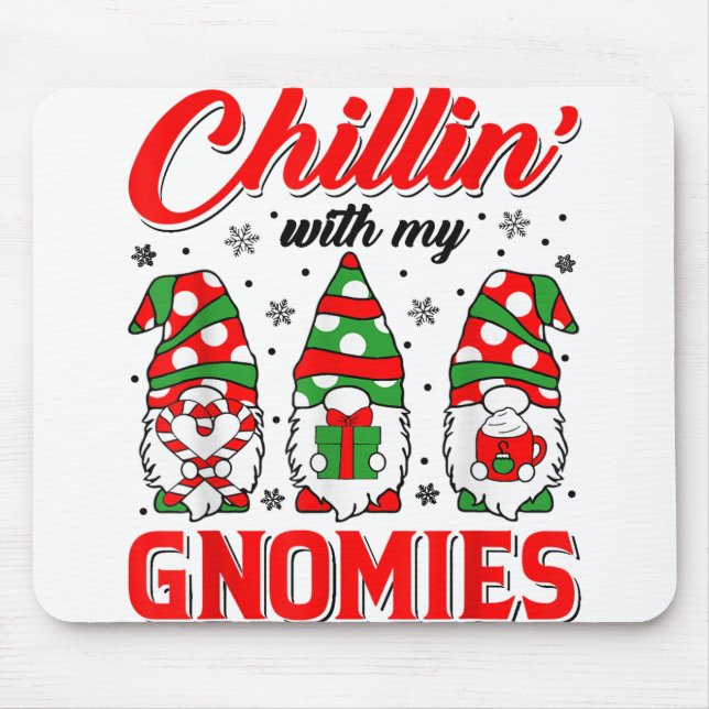 Chillin med min Gnomies jultomten Hat Gnome Musmatta (Framsidan)