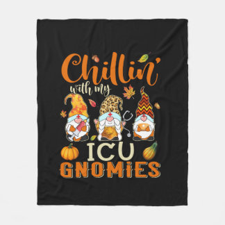 Chillin med min ICU Gnomies Nurse Gnome Thanksgivi Fleecefilt