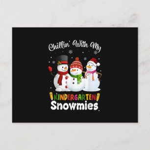 Chillin med min Kindergarten Snowmies-julte Vykort