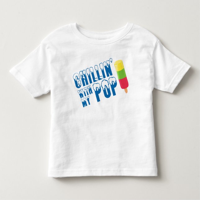 Chillin med min pop Kids T-Shirt (Framsida)