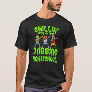 Chillin med min Zombie Pumpkin Skeleton Dab Homesc T Shirt