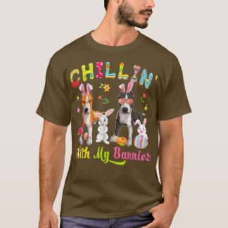 Chillin med mina Bunnies Cute Bunny Pit Bull Dogs T Shirt