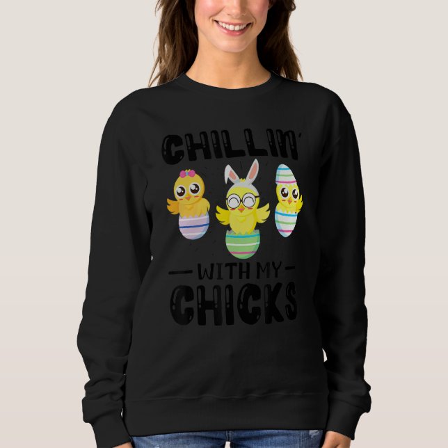 Chillin med mina Chickar Påsk T Shirt (Framsida)
