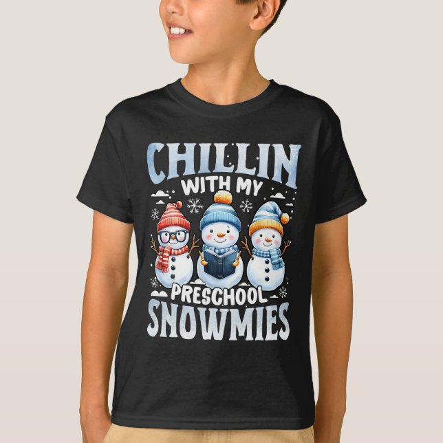 Chillin med mina förskolesnömier Julafton ger till T Shirt (Framsida)