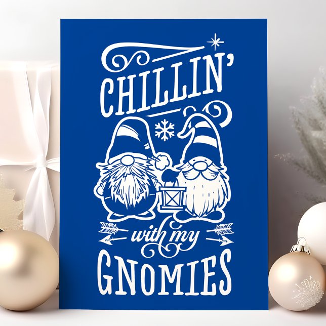 Chillin med mina Gnomier jul Gnome Quarantine Helgkort (Skapare uppladdad)