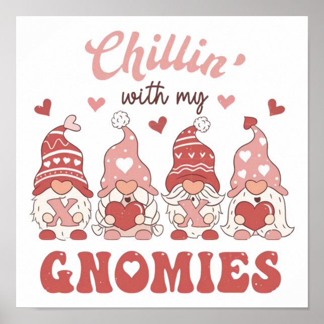 Chillin med mina Gnomies-fiskar Valentines day Poster (Framsidan)