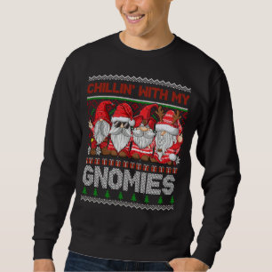 Chillin med mina Gnomies Ugly Gnome Red jul Lång Ärmad Tröja