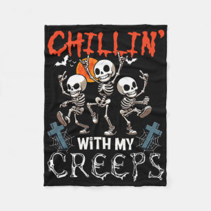 Chillin med mina krämar Halloween tre skräckslag Fleecefilt