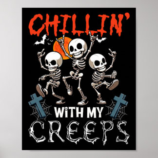 Chillin med mina krämar Halloween tre skräckslag Poster