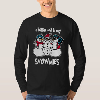 Chillin Med Mina Snökompisar Julfest Idé Xmas T Shirt