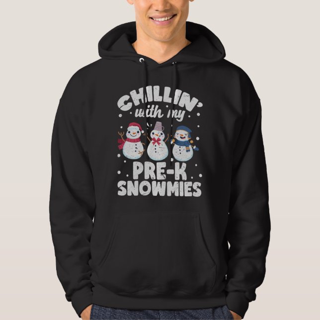 Chillin med mina snömier Cute Snögubbe Ugly Christ Hoodie (Framsida)