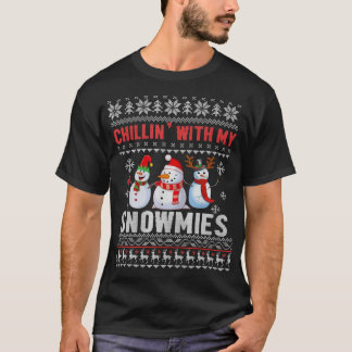 Chillin med mina snömier, god jul Snögubbe S T Shirt