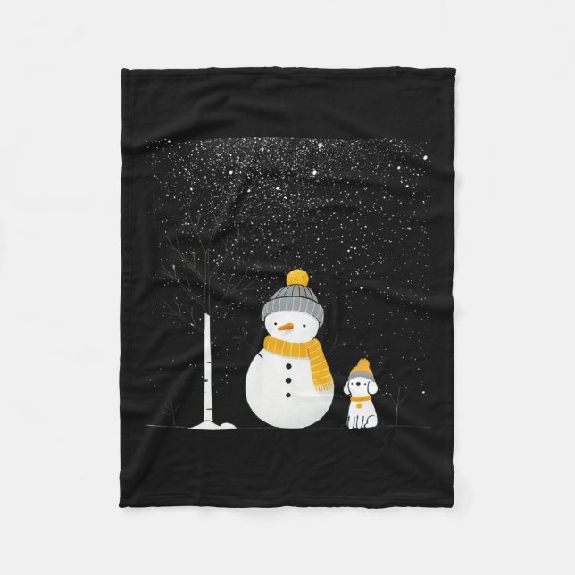 Chillin med mina snömier Jul Frosty Snögubbe Fleecefilt (Framsidan)