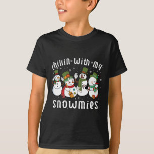 Chillin med mina snömier Santa Snögubbe Funny Jula T Shirt